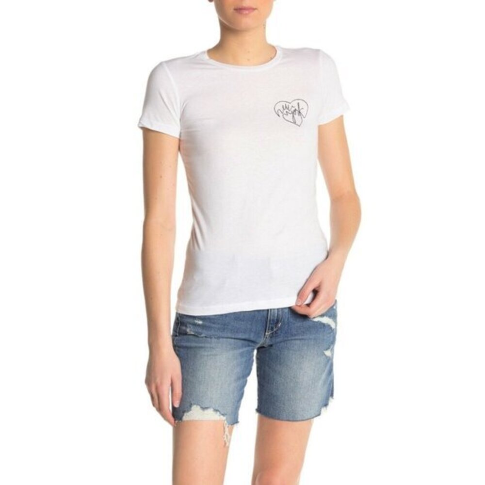 Joe's Jeans T Shirt White Cotton Jersey Knit Top T-Shirt 59th Street SZ S NWT
